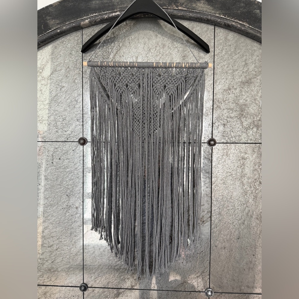 Chic Gray Macrame Wall Hanging
